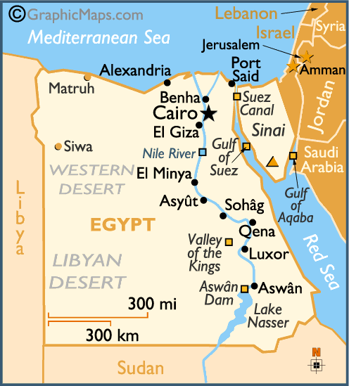 埃及国家地图 埃及国家简介