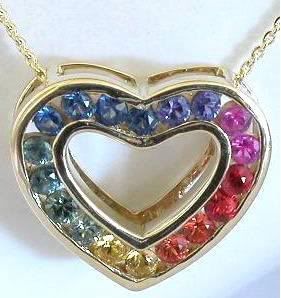 Rainbow Heart Necklace