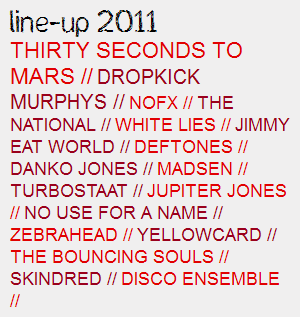 Список участников фестиваля Area 4 2011 в Германии