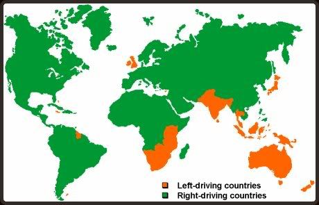 Zemlje u kojima se vozi lijevom stranom