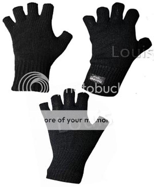   OUTDOOR WINTER FINGERLESS SKI GLOVE THERMAL / THINSULATE LINED / MAGIC