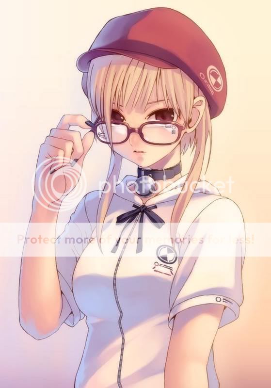 Cute blonde with glasses photo: Blonde evil_look.jpg