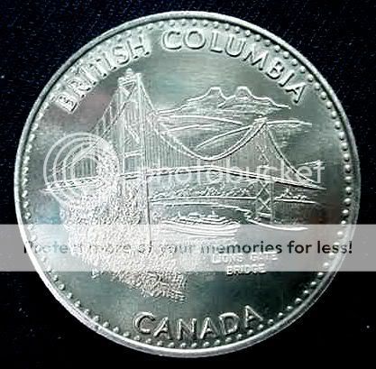 British Columbia Canada Lions Gate Bridge Kwakiutl Totem Token Medal 